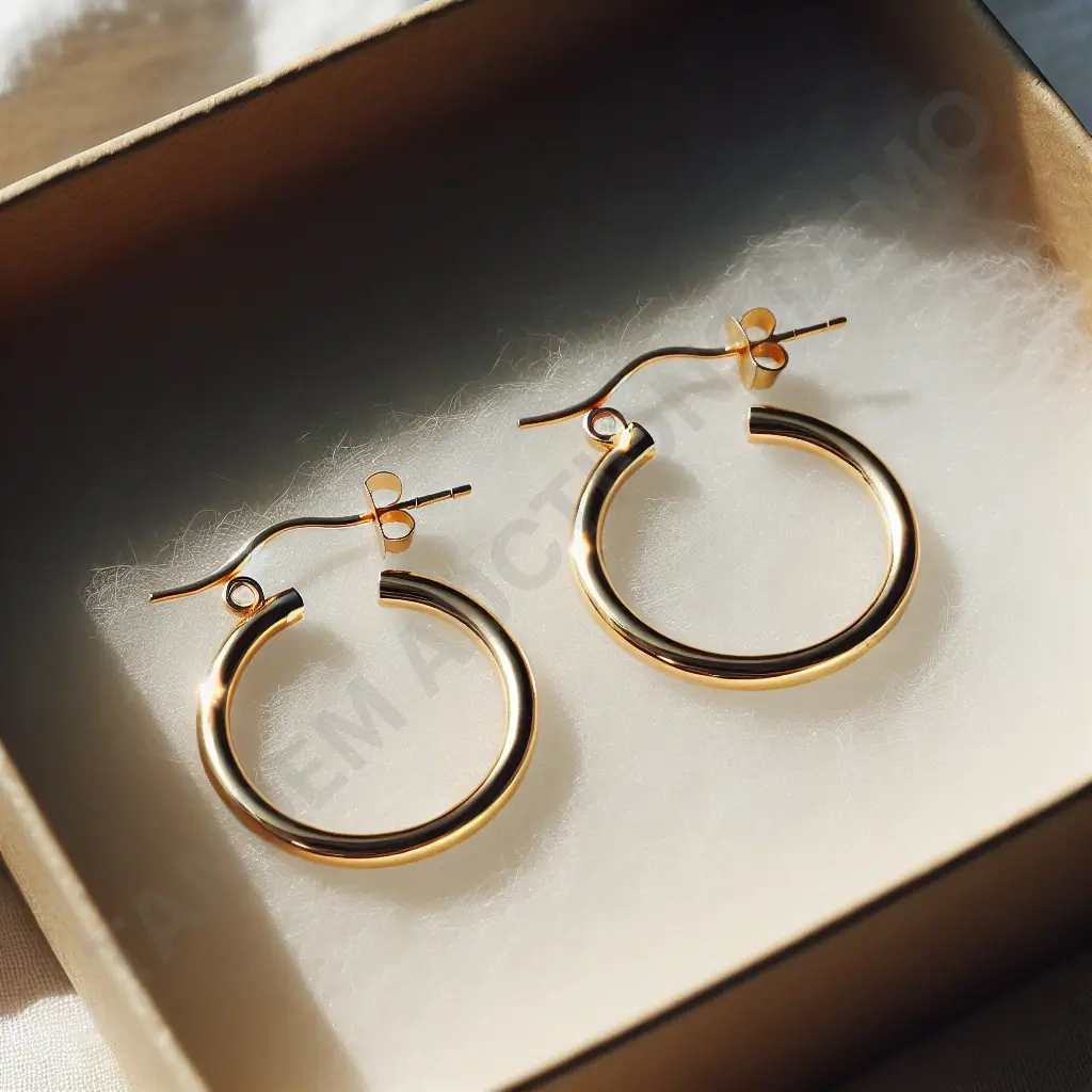 Gold Hoop Earrings Image 1++