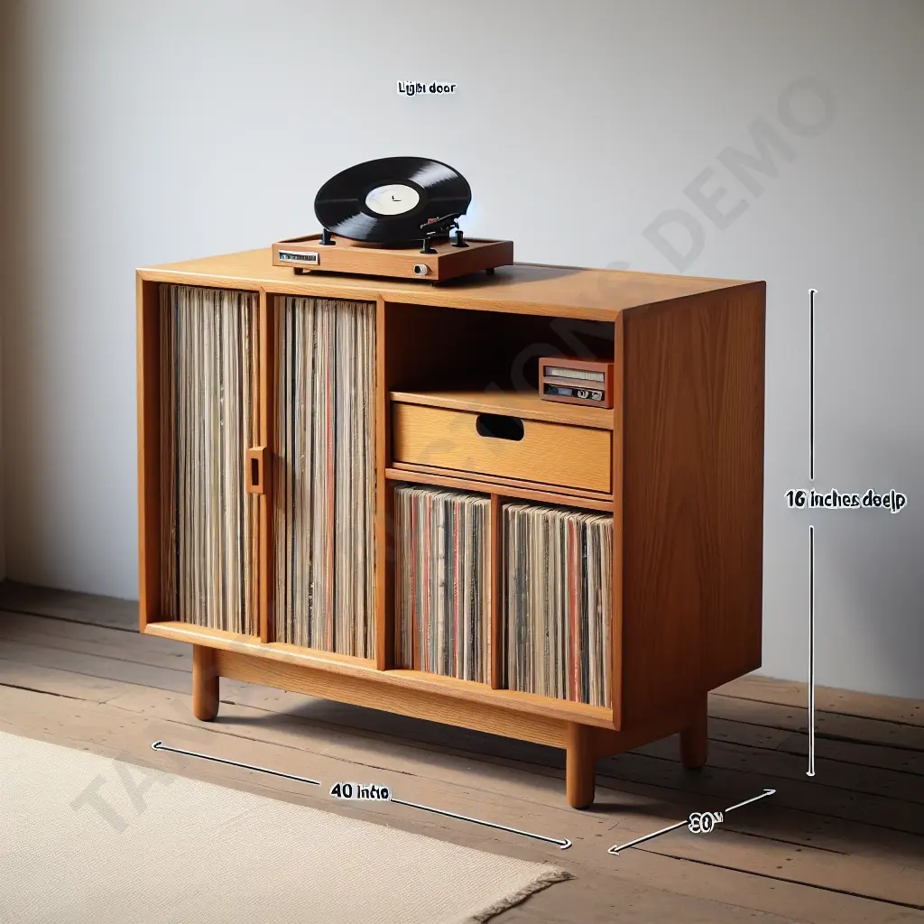 Teak Record Cabinet Image 1++