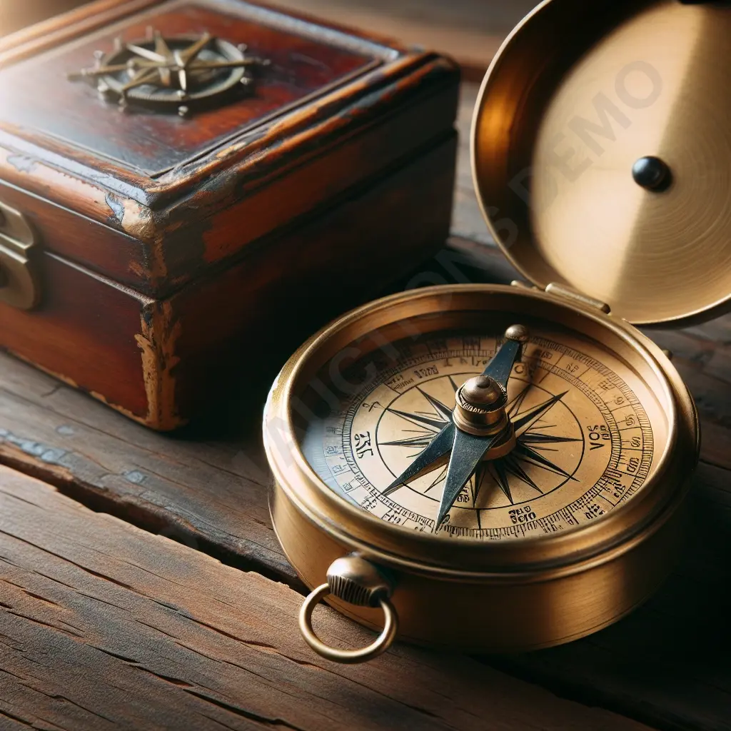 Antique Brass Compass Image 1++